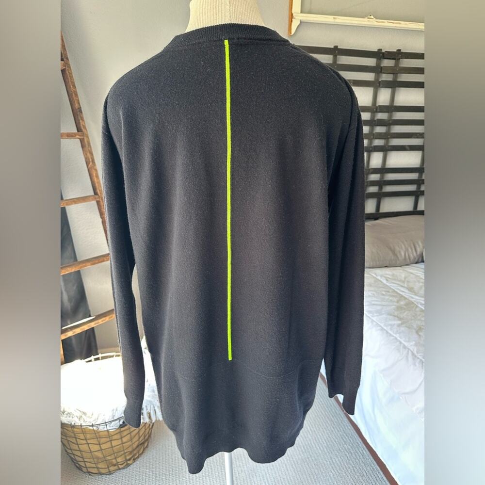 Alexander Wang sweater with neon green stripe black size medium